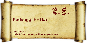 Medvegy Erika névjegykártya